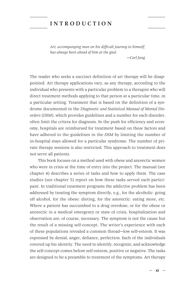 Art Therapy and Eating Disorders: The Self as Significant Form page xi