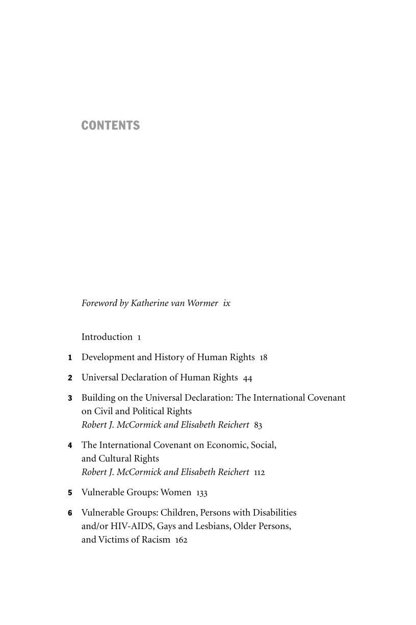 Challenges in Human Rights: A Social Work Perspective page vii