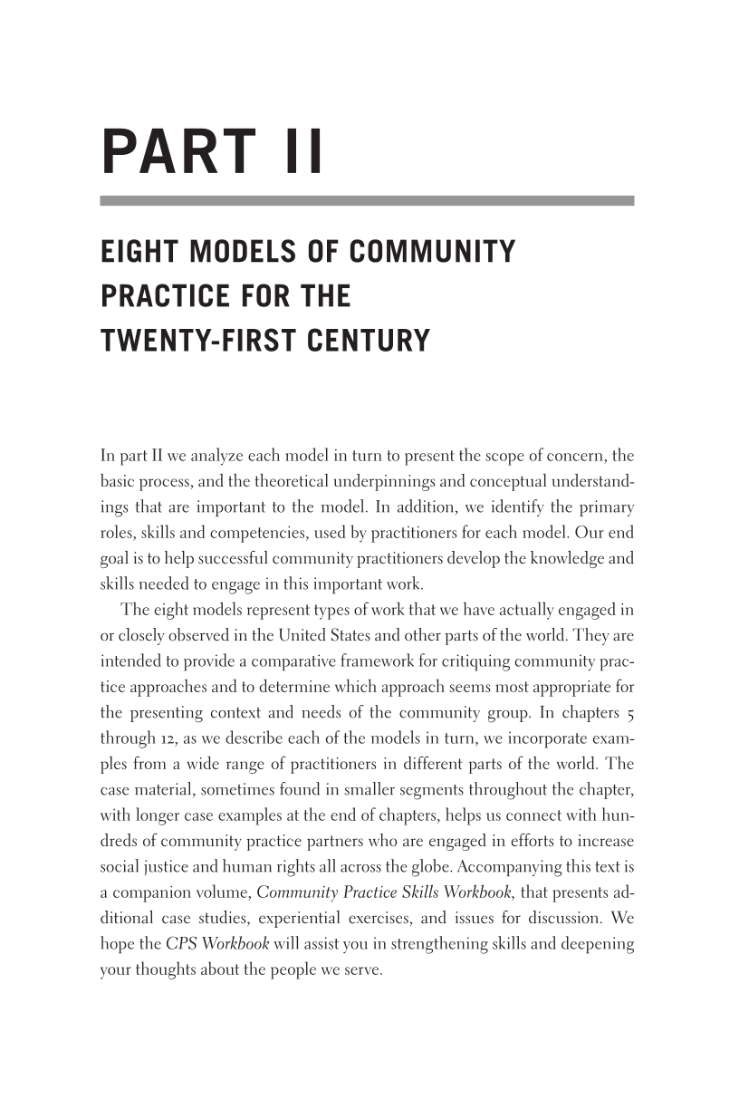 Community Practice Skills: Local to Global Perspectives page 119