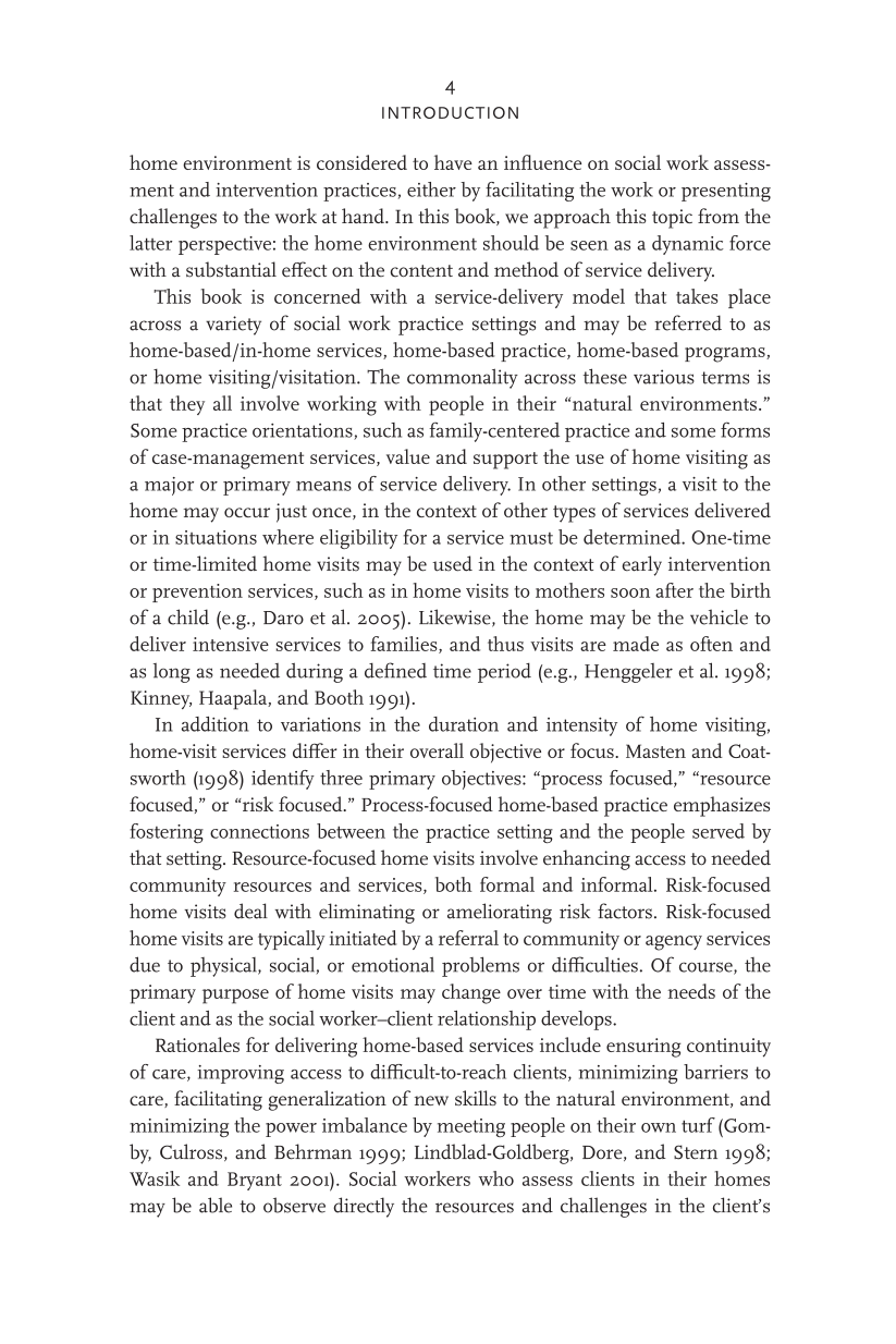 Delivering Home-Based Services: A Social Work Perspective page 4