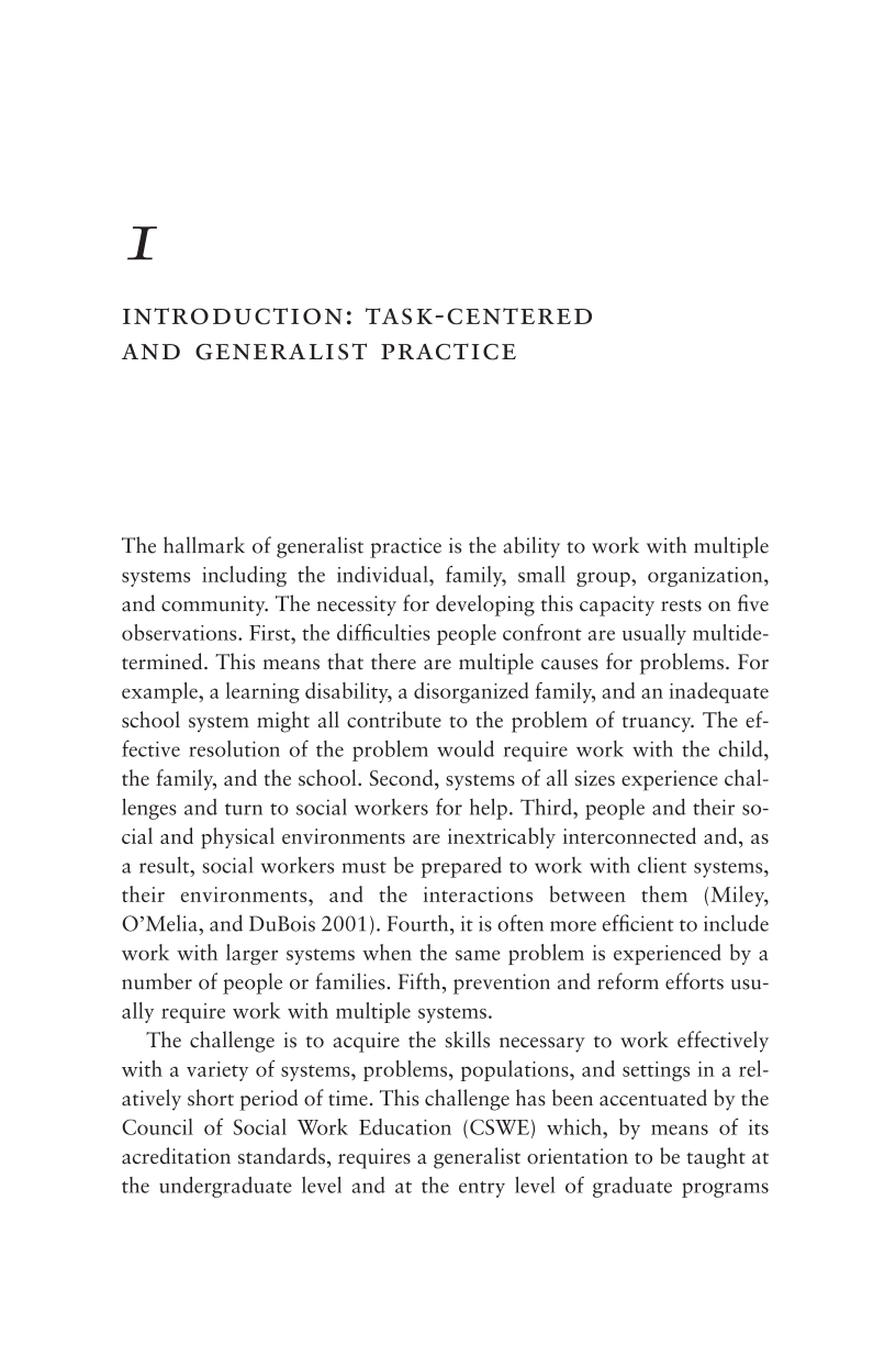Generalist Practice: A Task-Centered Approach, Second Edition page 1