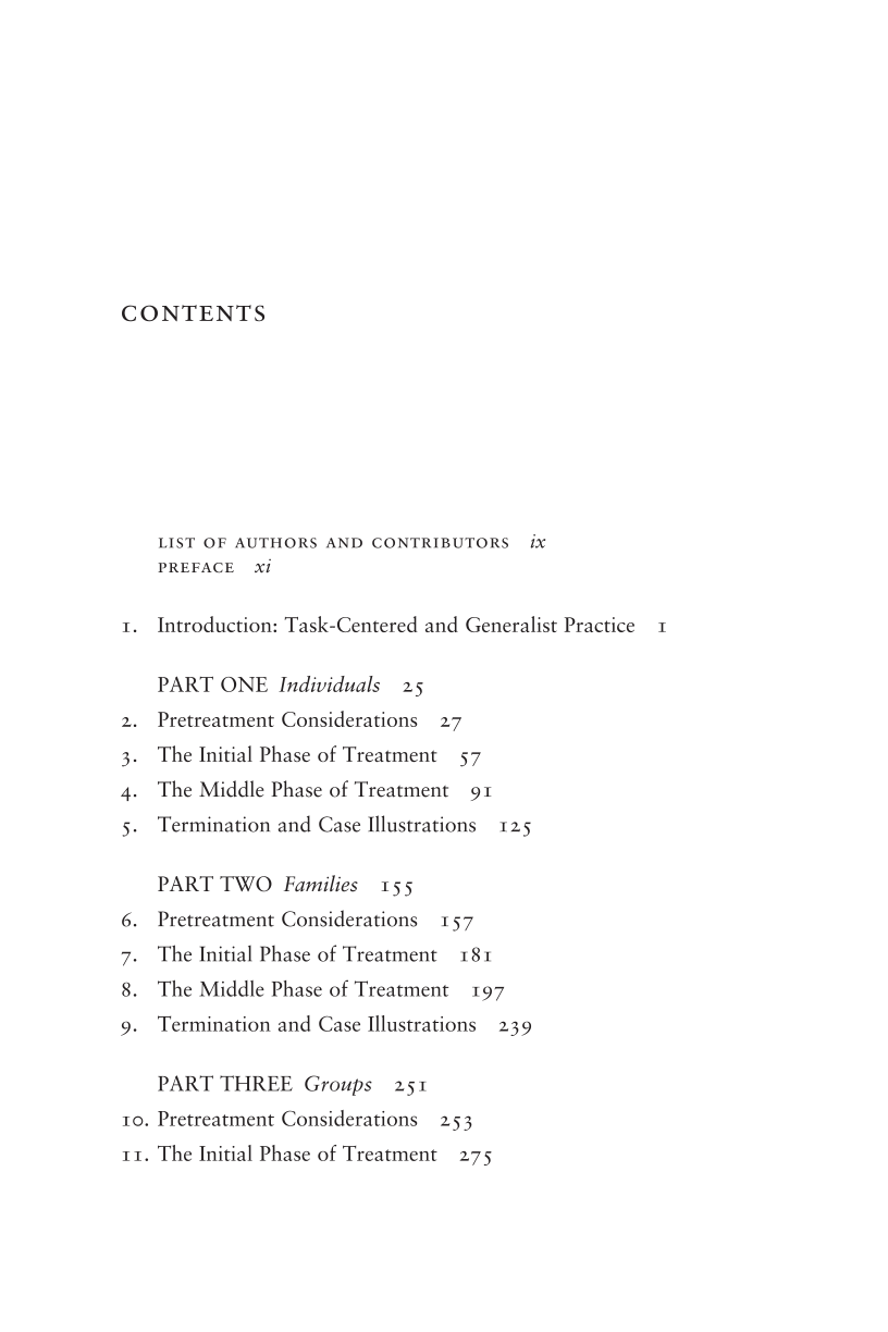 Generalist Practice: A Task-Centered Approach, Second Edition page vii