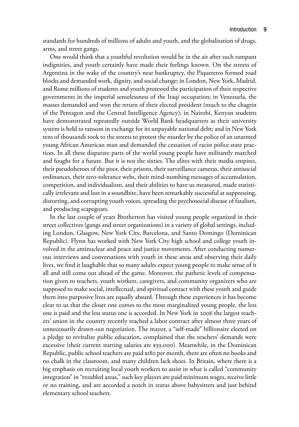 Globalizing the Streets: Cross-Cultural Perspectives on Youth, Social Control, and Empowerment page 9