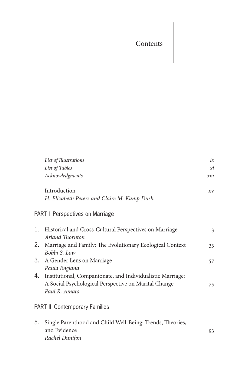 Marriage and Family: Perspectives and Complexities page vii