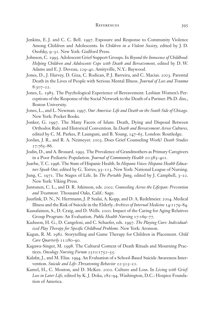 Living Through Loss: Interventions Across the Life Span page 395