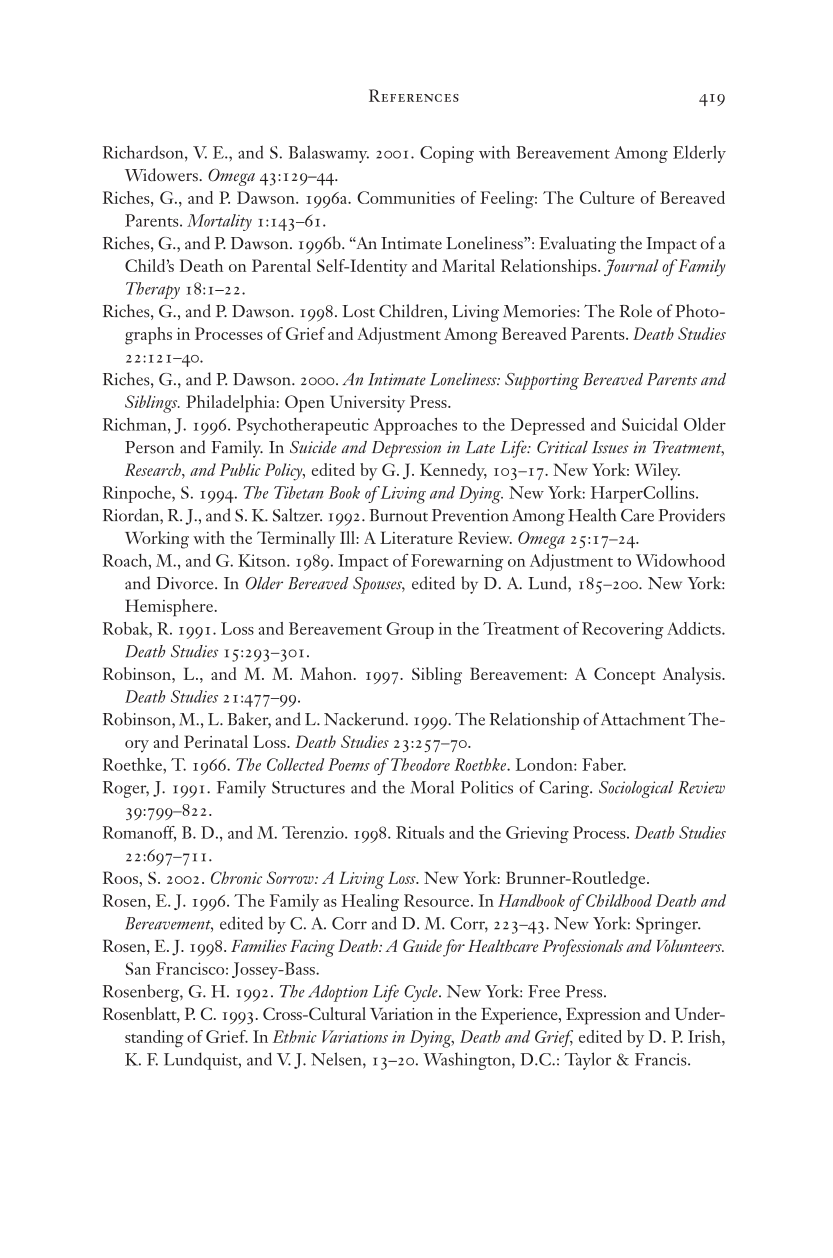Living Through Loss: Interventions Across the Life Span page 419