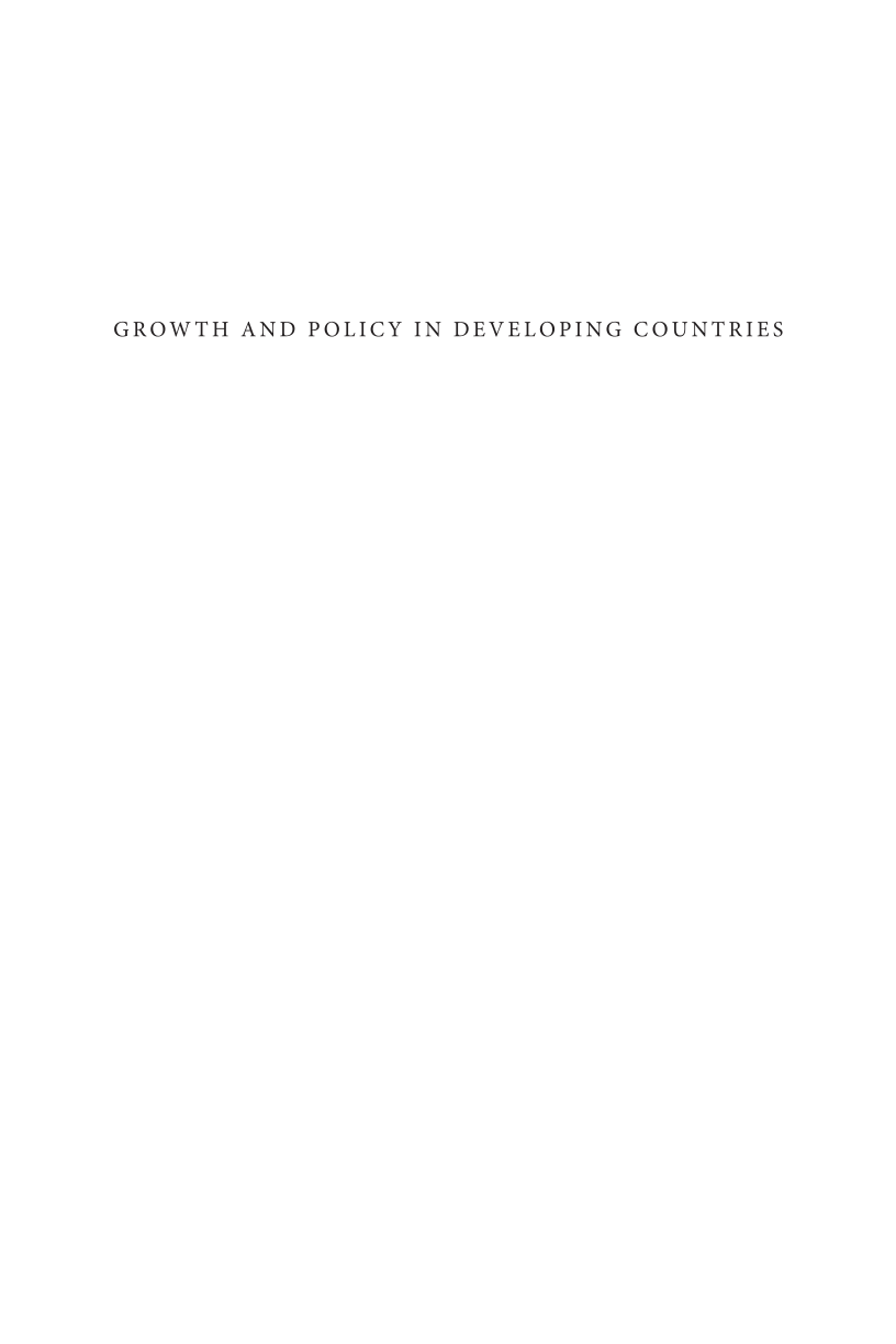 Growth and Policy in Developing Countries: A Structuralist Approach page xix