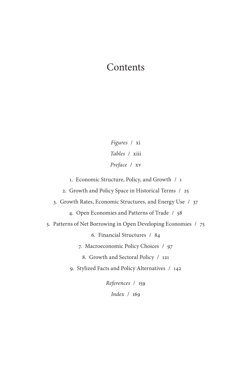 Growth and Policy in Developing Countries: A Structuralist Approach page ix