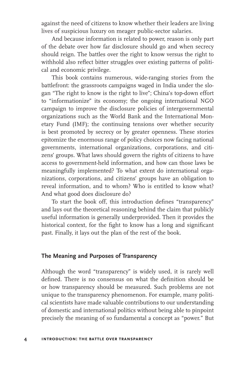 The Right to Know: Transparency for an Open World page 4