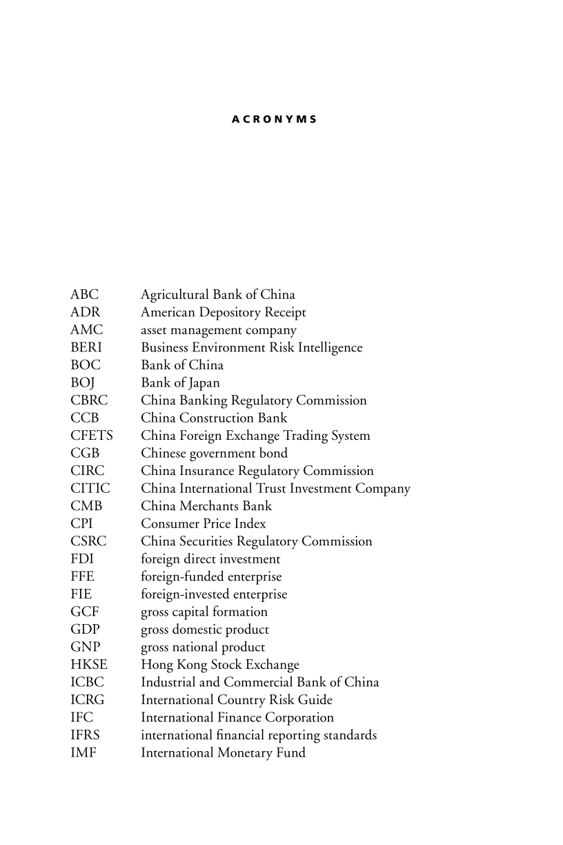 China's Financial Transition at a Crossroads page vii