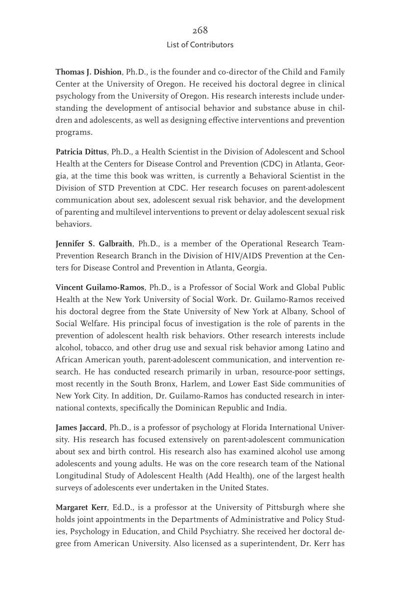 Parental Monitoring of Adolescents: Current Perspectives for Researchers and Practitioners page 268