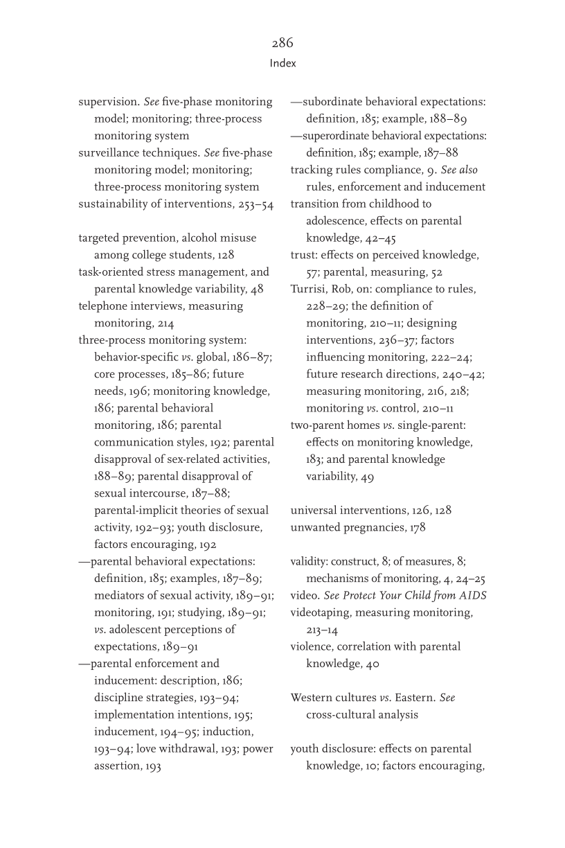 Parental Monitoring of Adolescents: Current Perspectives for Researchers and Practitioners page 286