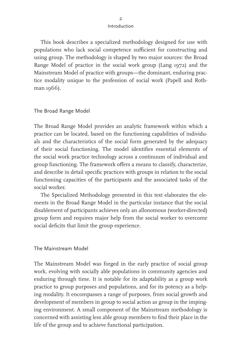 Group Work Practice to Advance Social Competence: A Specialized Methodology for Social Work page 2