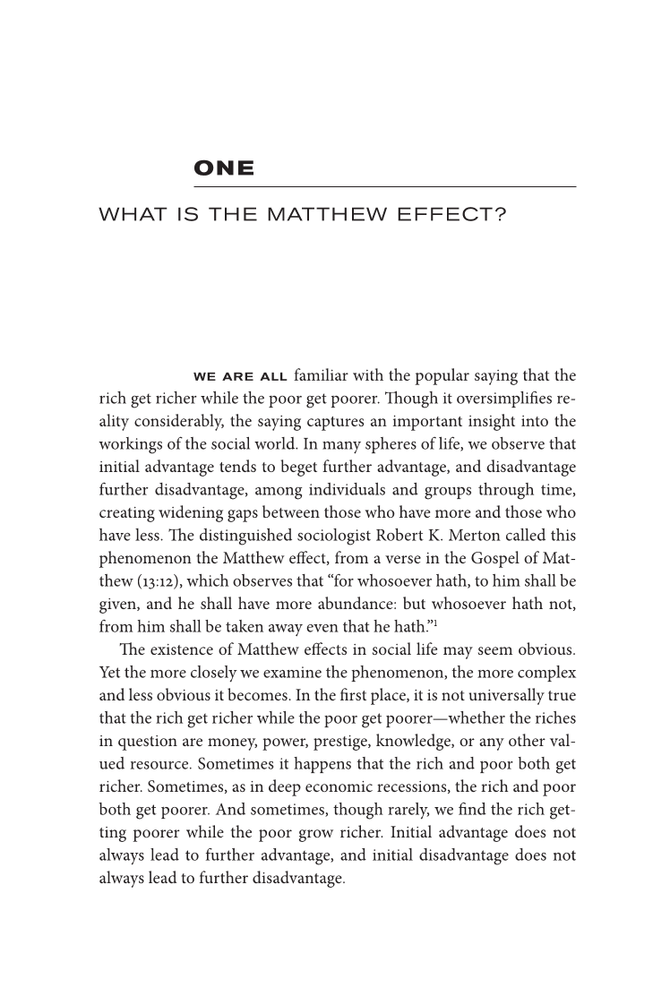 The Matthew Effect: How Advantage Begets Further Advantage page 1