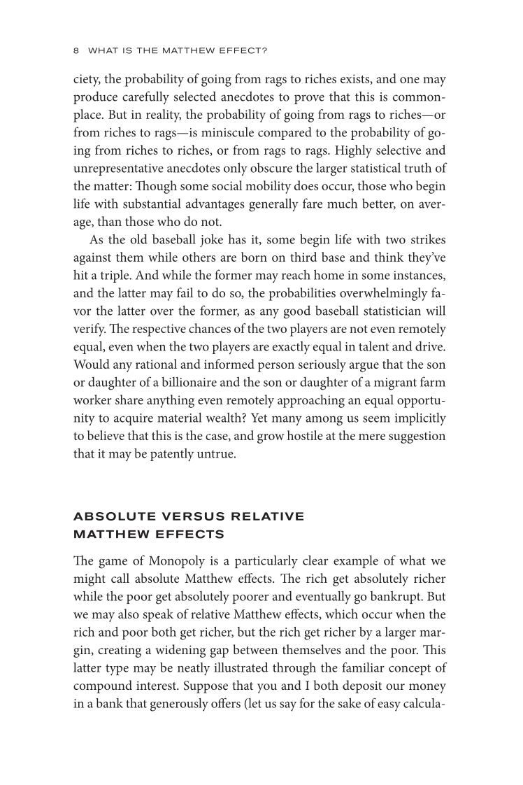 The Matthew Effect: How Advantage Begets Further Advantage page 8