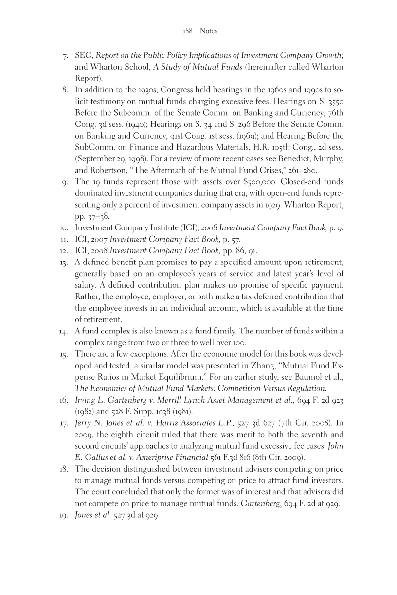 The Mutual Fund Industry: Competition and Investor Welfare page 188