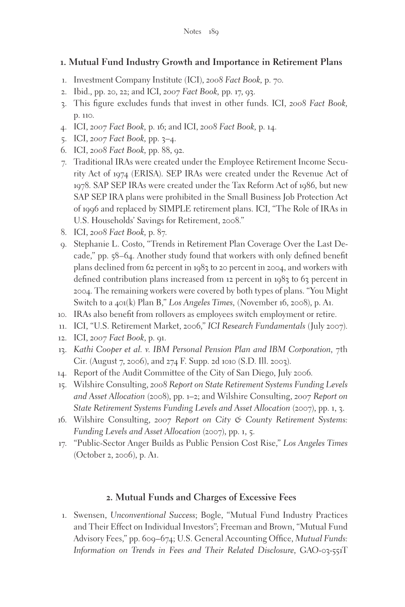 The Mutual Fund Industry: Competition and Investor Welfare page 189