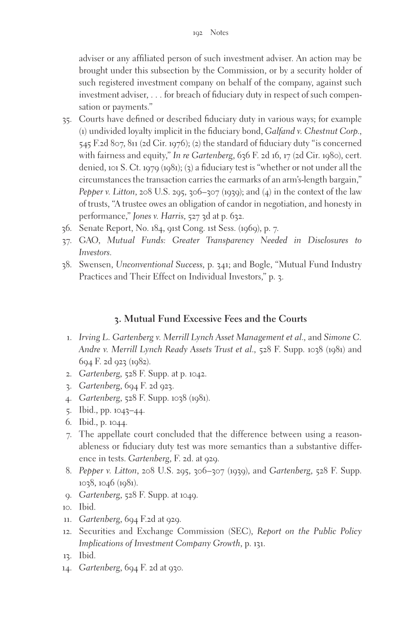 The Mutual Fund Industry: Competition and Investor Welfare page 192
