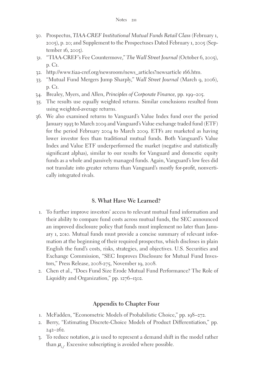 The Mutual Fund Industry: Competition and Investor Welfare page 211