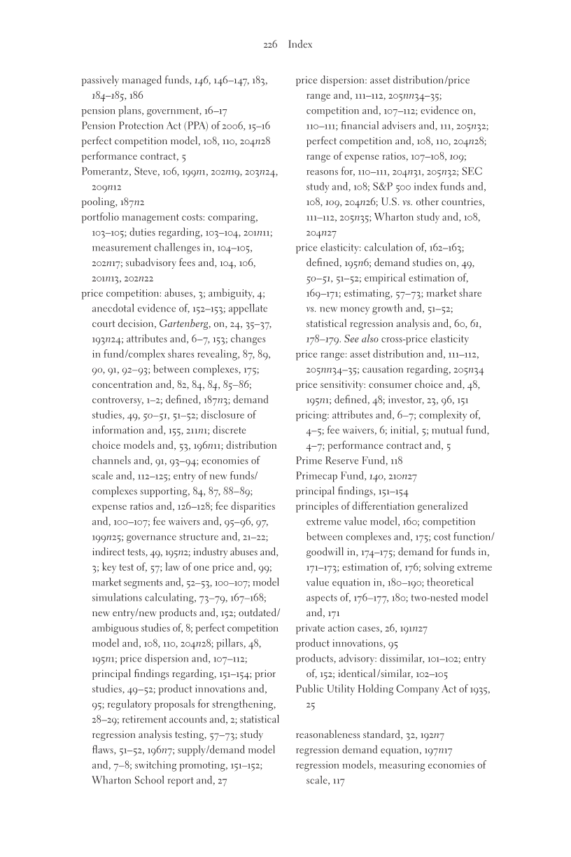 The Mutual Fund Industry: Competition and Investor Welfare page 226