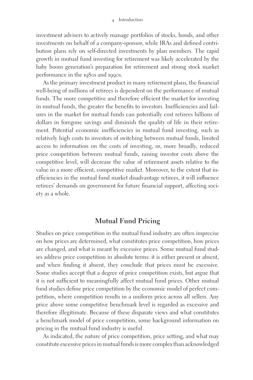 The Mutual Fund Industry: Competition and Investor Welfare page 4