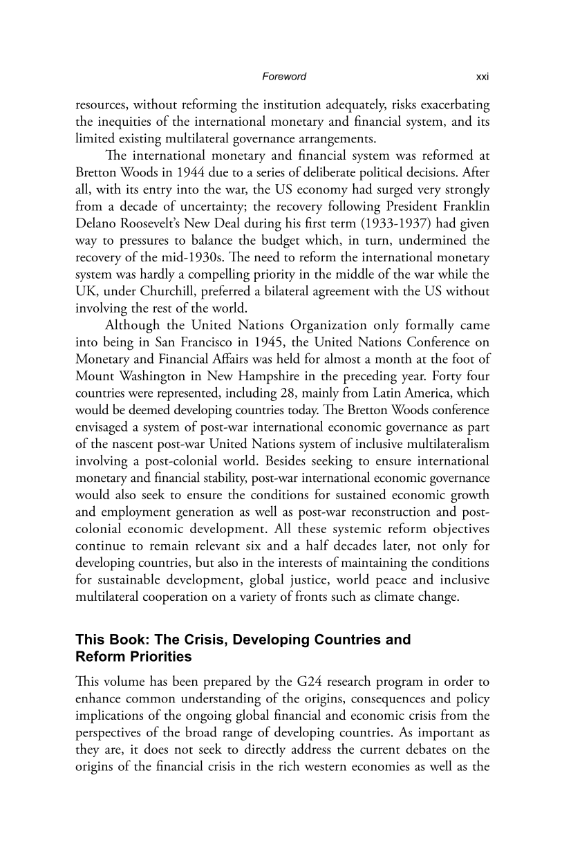 Reforming the International Financial System for Development page xxi