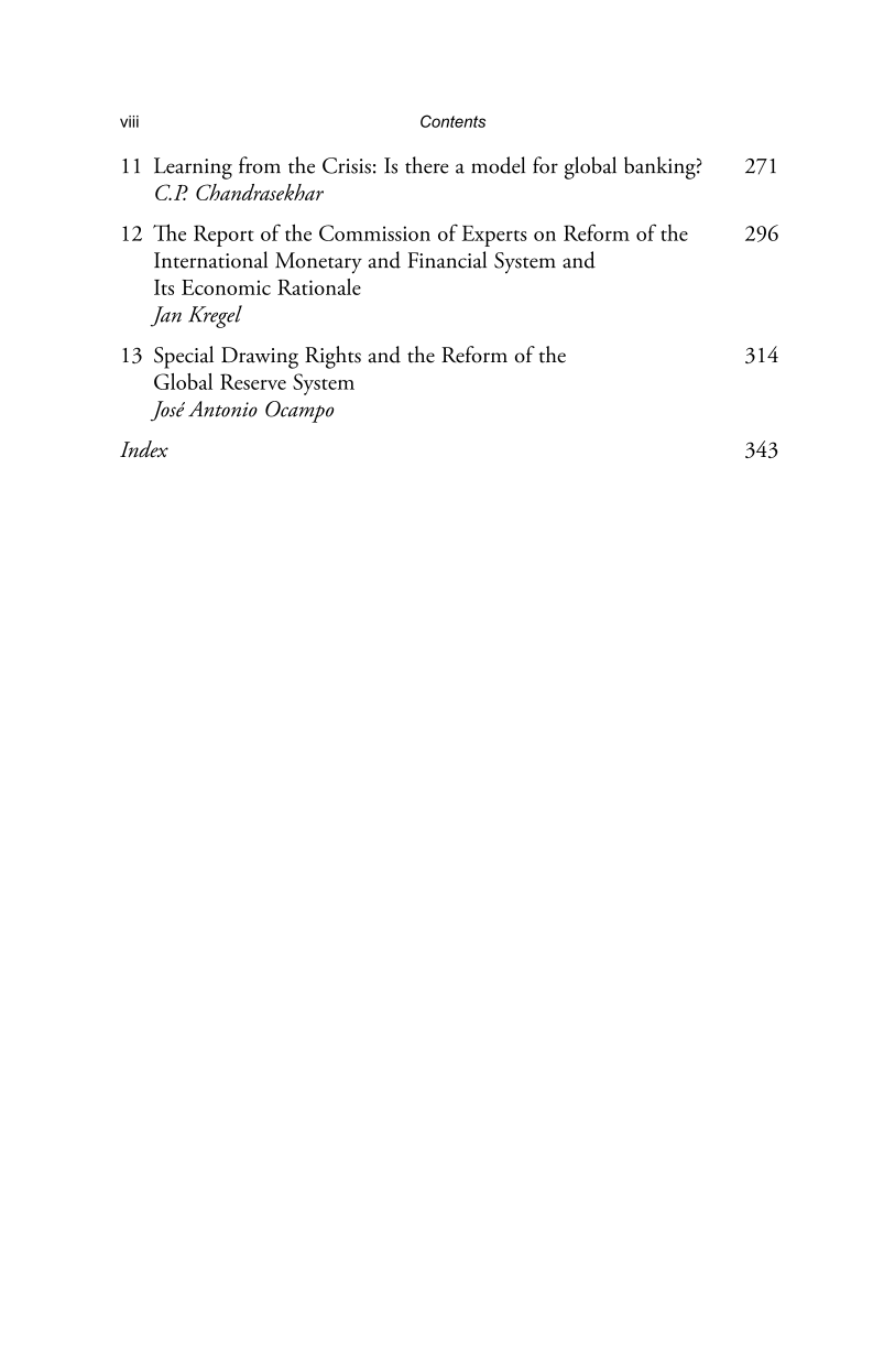 Reforming the International Financial System for Development page viii