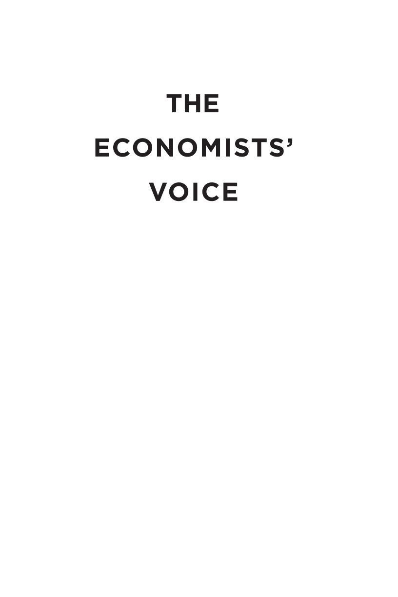 The Economists’ Voice: Top Economists Take On Today's Problems page 1