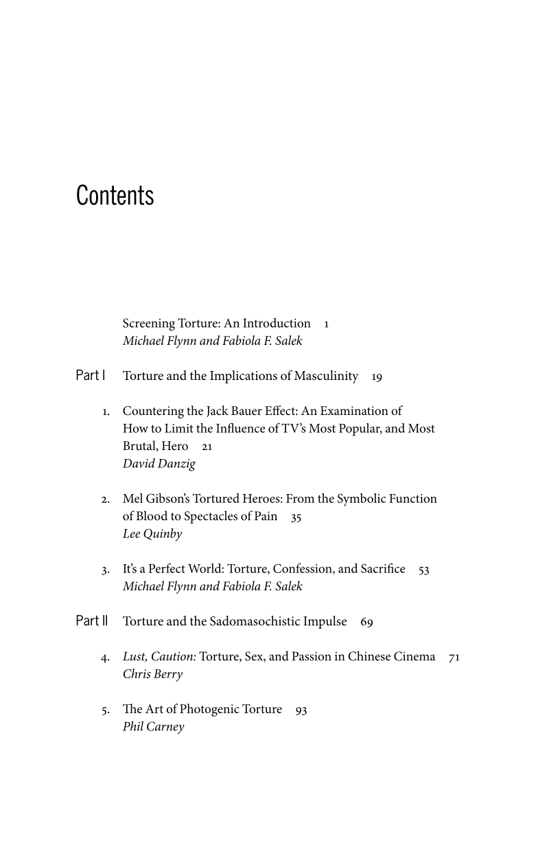 Screening Torture: Media Representations of State Terror and Political Domination page vii