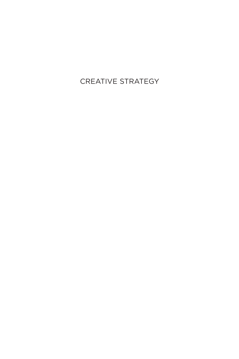 Creative Strategy: A Guide for Innovation page i