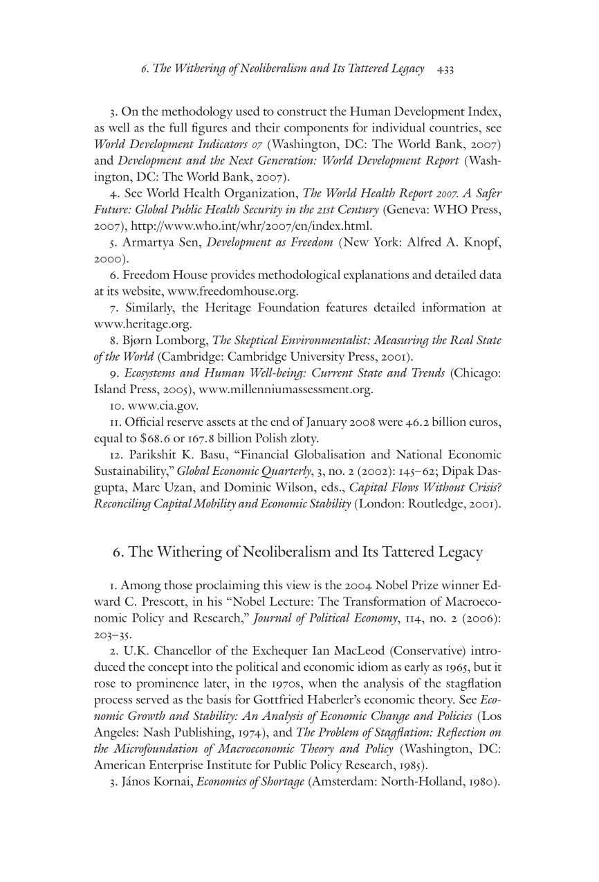 Truth, Errors, and Lies: Politics and Economics in a Volatile World page 433