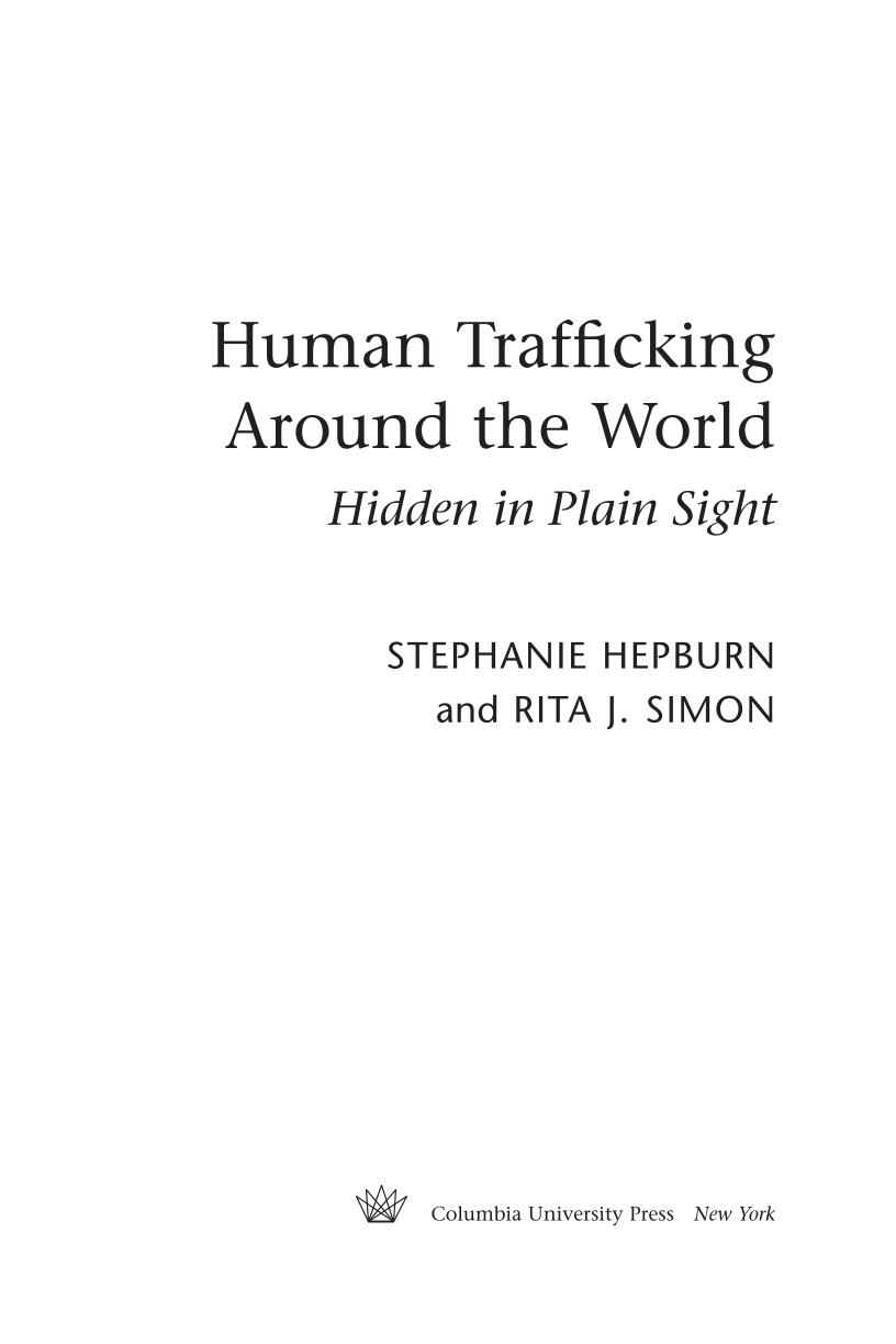 Human Trafficking Around the World: Hidden in Plain Sight page iii