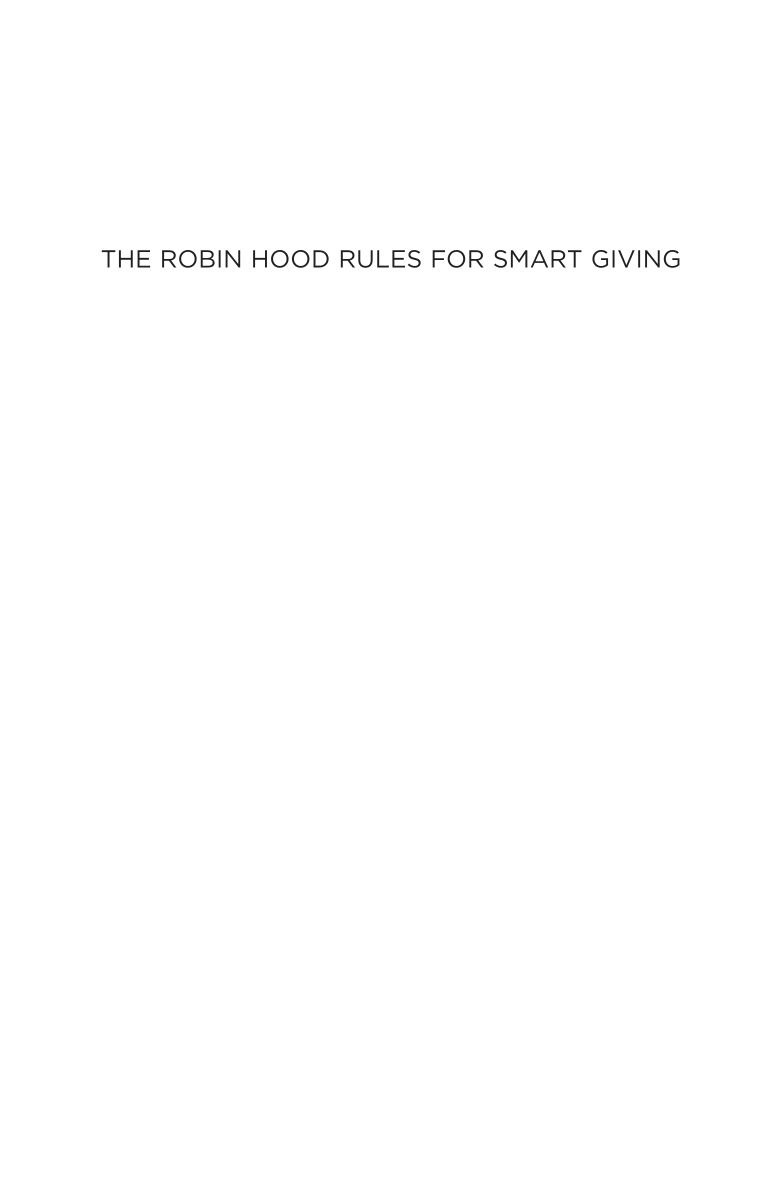 The Robin Hood Rules for Smart Giving page xi