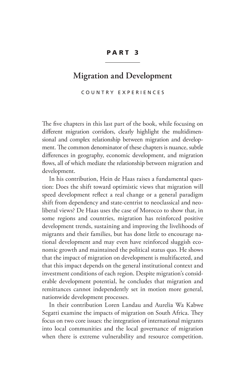 New Perspectives on International Migration and Development page 165