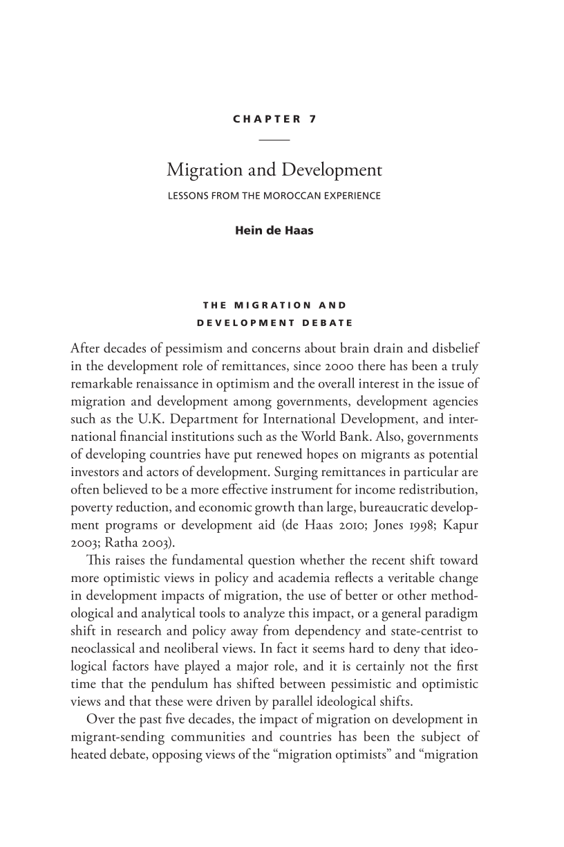 New Perspectives on International Migration and Development page 169