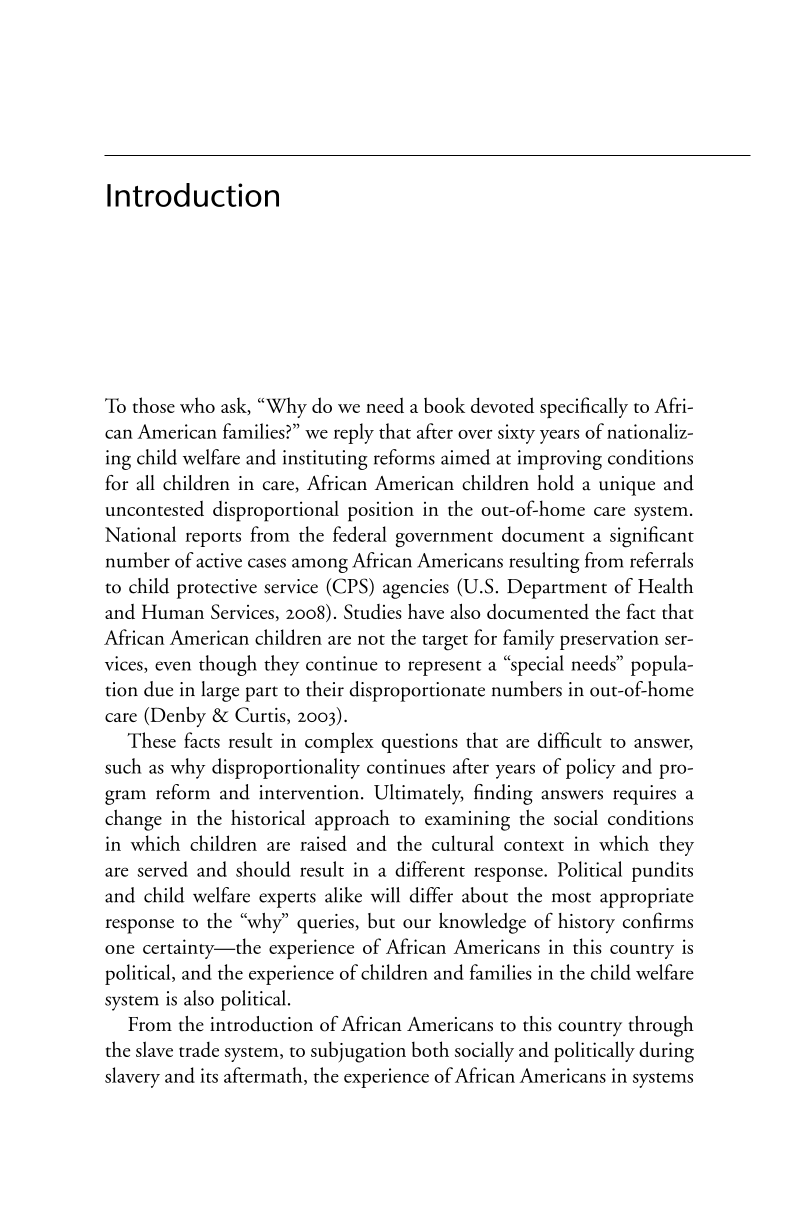 African American Children and Families in Child Welfare: Cultural Adaptation of Services page 1