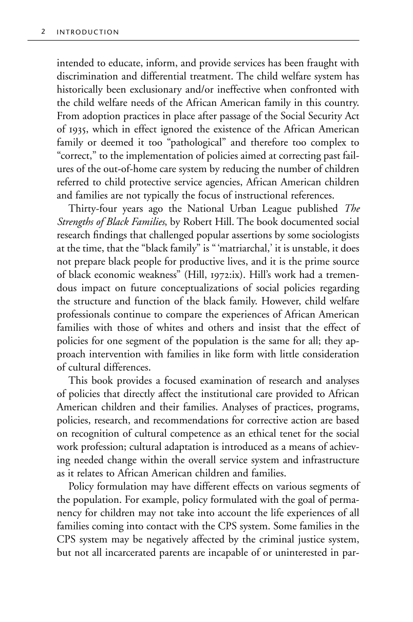 African American Children and Families in Child Welfare: Cultural Adaptation of Services page 2