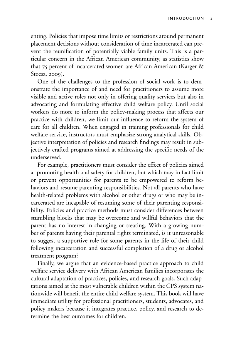 African American Children and Families in Child Welfare: Cultural Adaptation of Services page 3