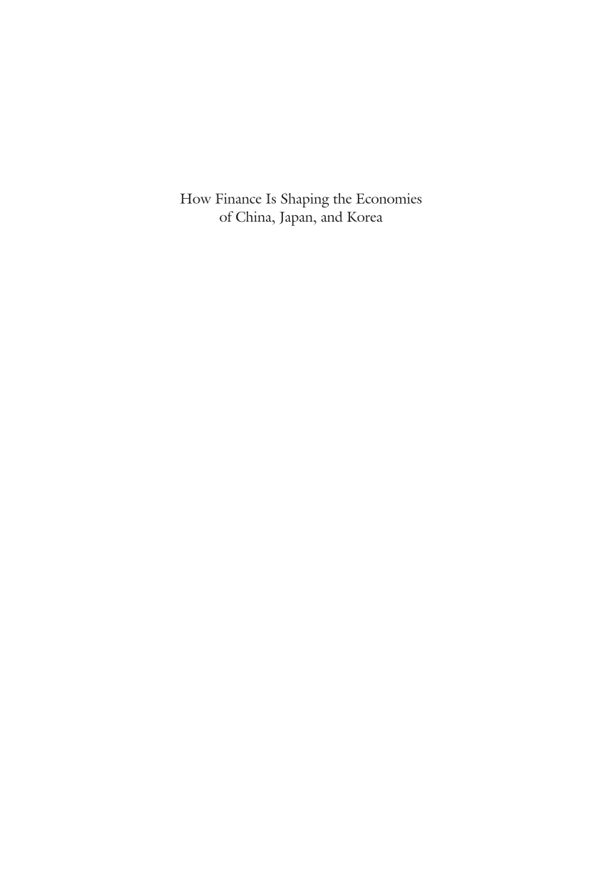 How Finance Is Shaping the Economies of China, Japan, and Korea page xiii