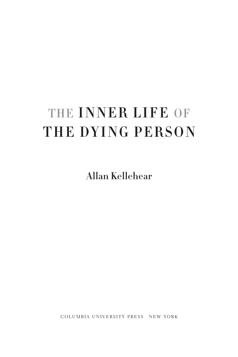 The Inner Life of the Dying Person page iii