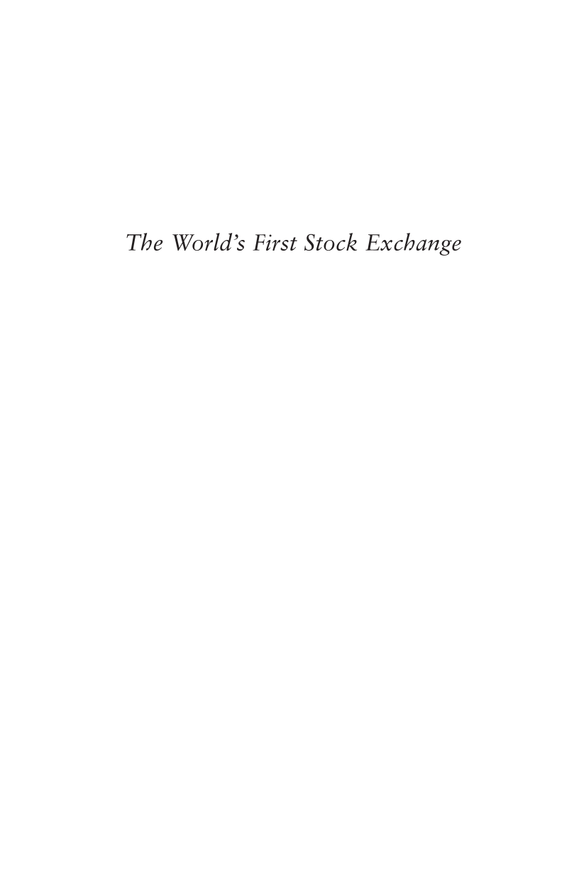 The World’s First Stock Exchange page i