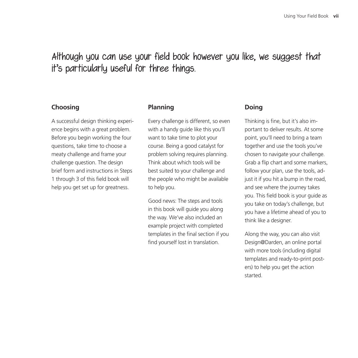 The Designing for Growth Field Book page vii