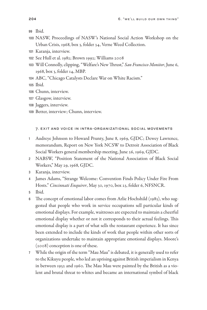 The Black Power Movement and American Social Work page 204