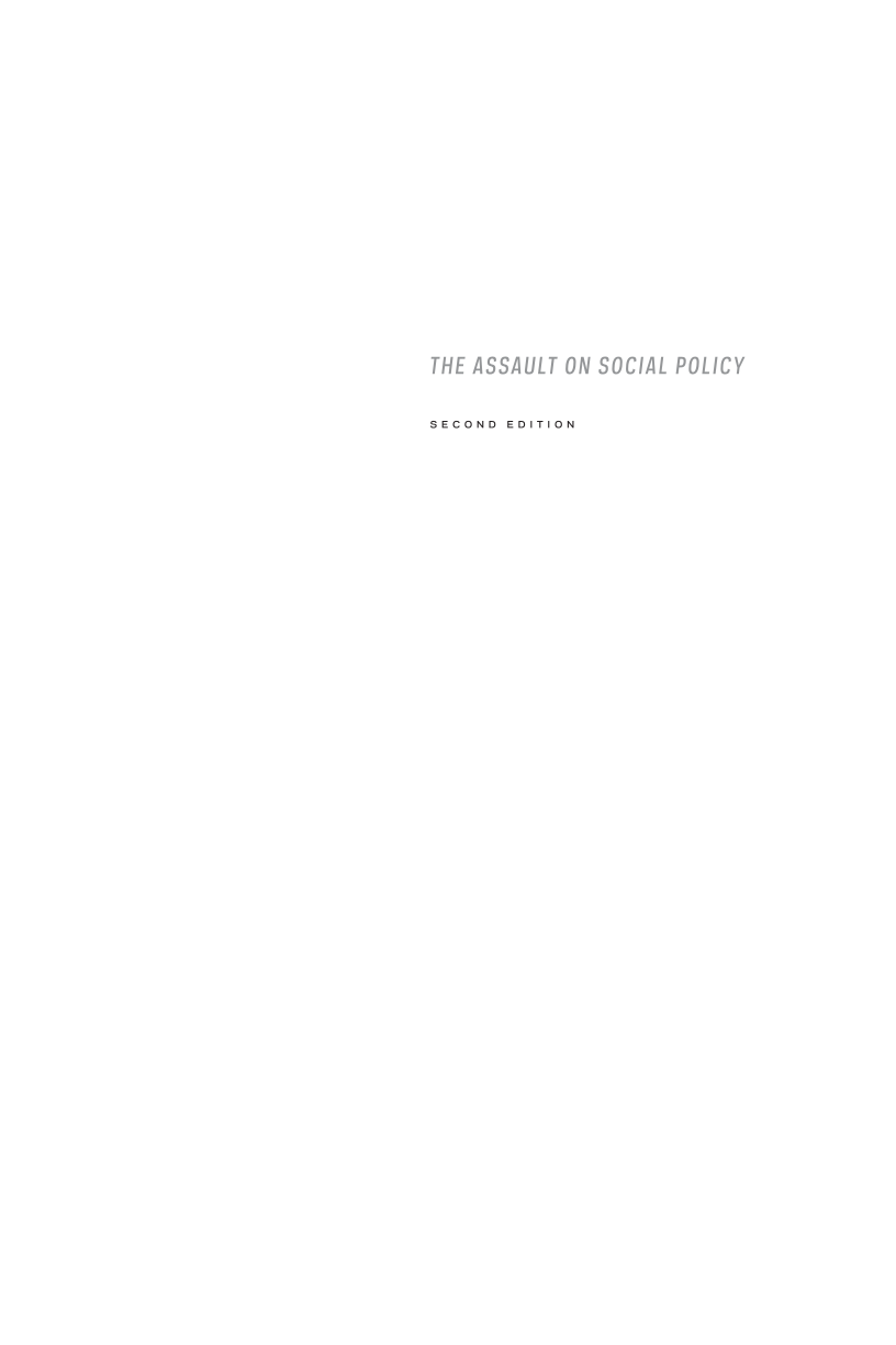 The Assault on Social Policy, second edition page i