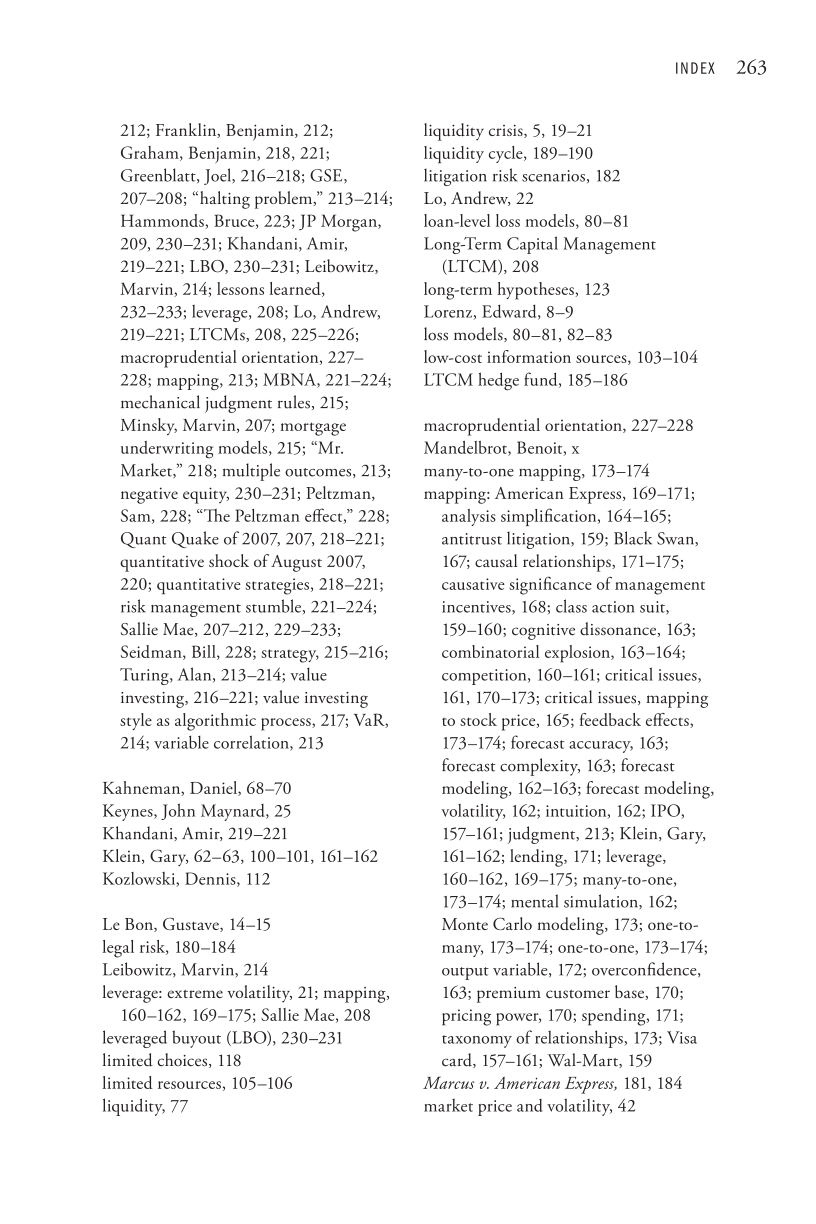 Stalking the Black Swan: Research and Decision Making in a World of Extreme Volatility page 263