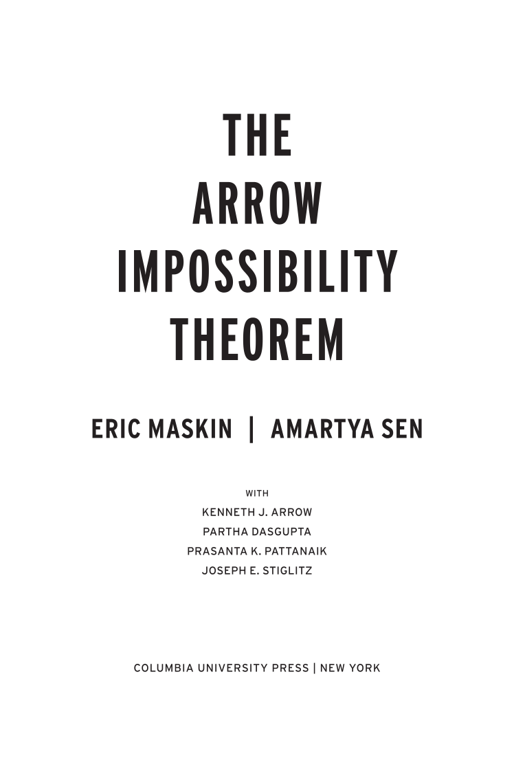 The Arrow Impossibility Theorem page iii