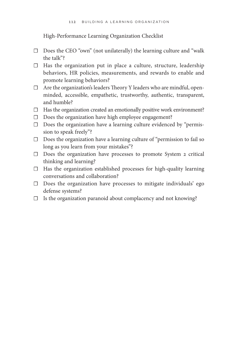 Learn or Die: Using Science to Build a Leading-Edge Learning Organization page 112