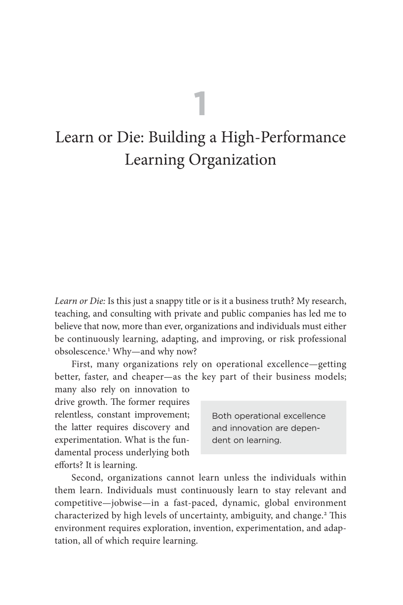 Learn or Die: Using Science to Build a Leading-Edge Learning Organization page 3