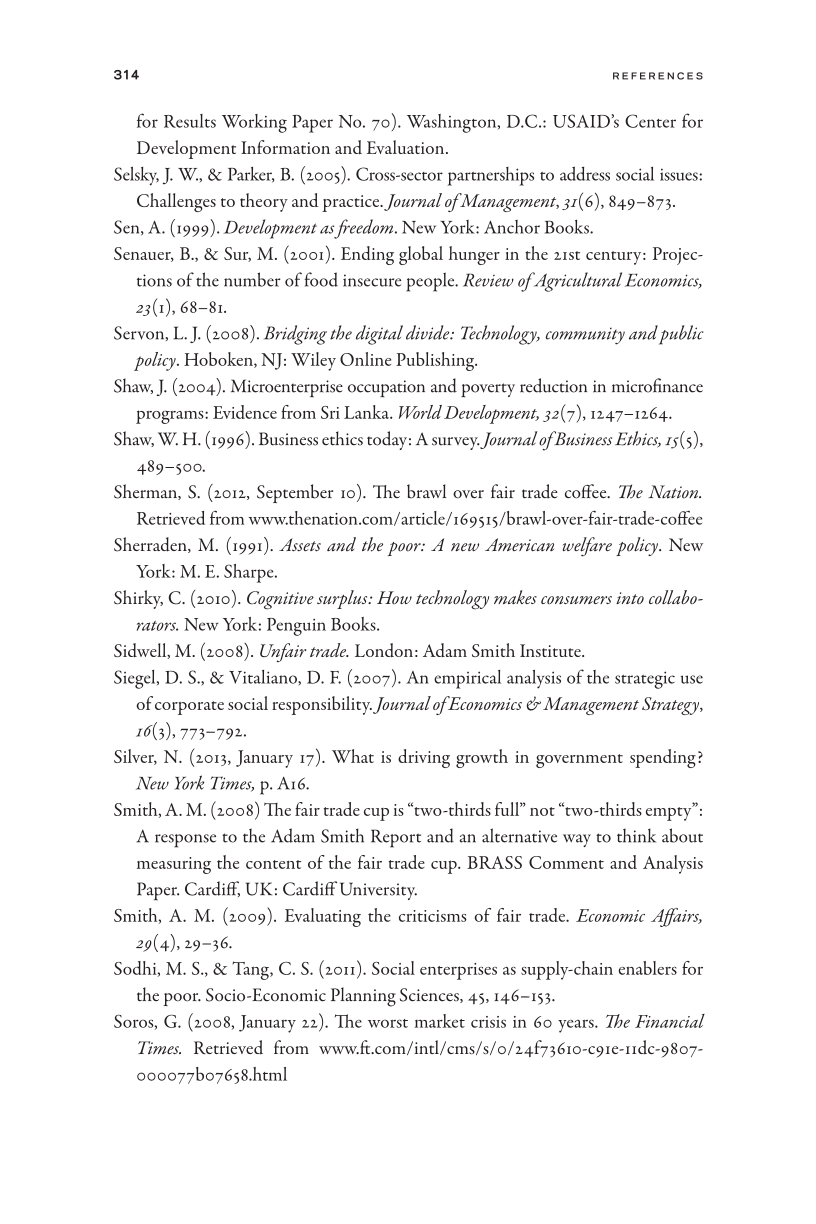 New Strategies for Social Innovation: Market-Based Approaches for Assisting the Poor page 314