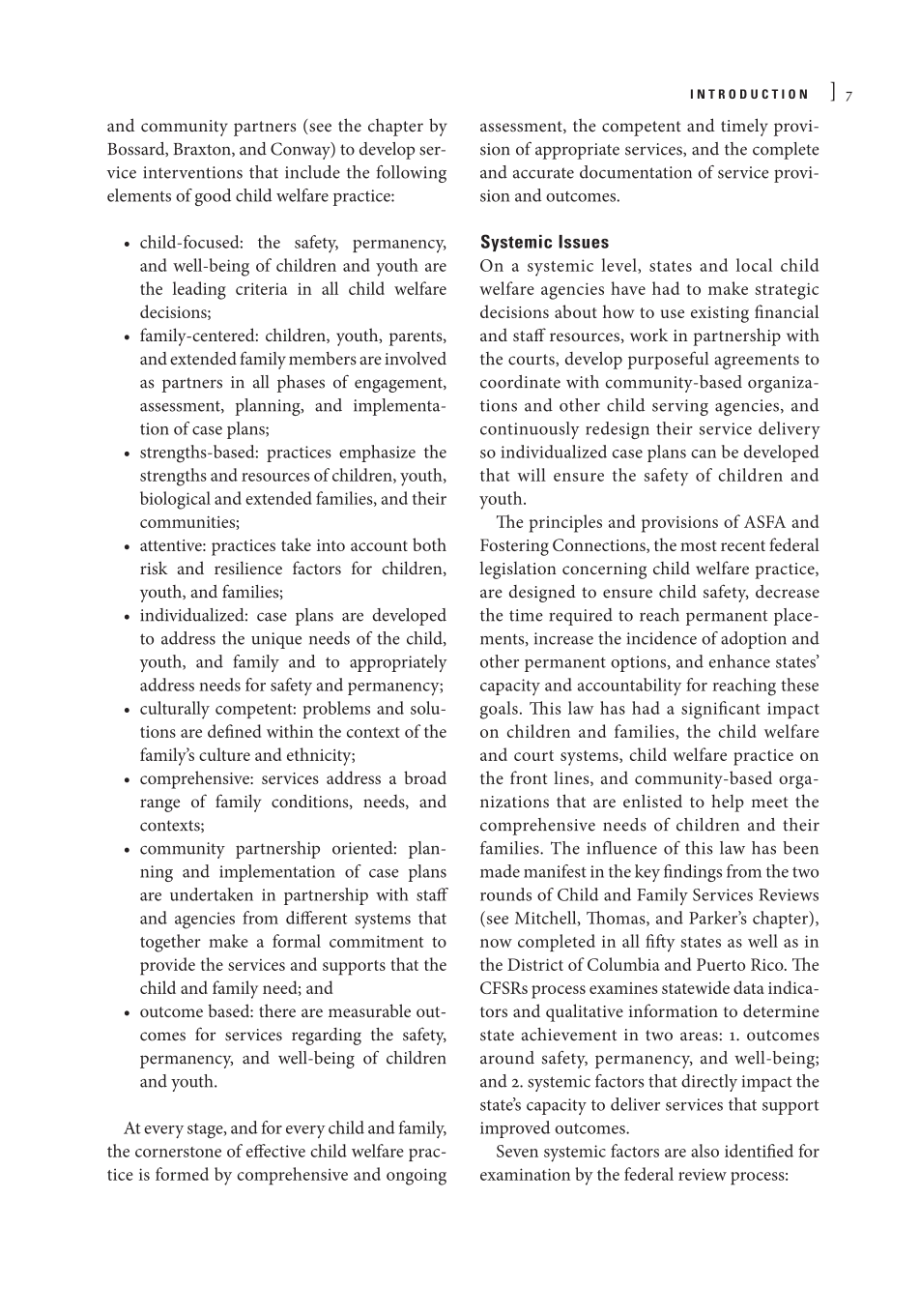 Child Welfare for the Twenty-first Century: A Handbook of Practices, Policies, and Programs, second edition page 7